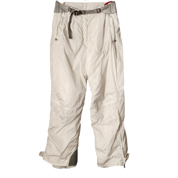 PRADA Y2K Logo Belt Apres Ski Pant in Milk White size 42 - Picture 1 of 16
